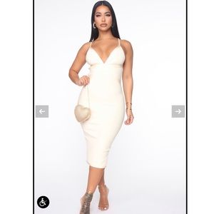 New Cream color Midi Dress